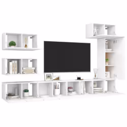 vidaXL TV Cabinet Set 8 Piece White Chipboard Hanging TV Cabinet Hifi Set - Additional view 2