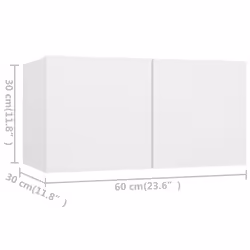 vidaXL TV Cabinet Set 8 Piece White Chipboard Hanging TV Cabinet Hifi Set - Additional view 5