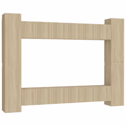 vidaXL TV Cabinet Set 10 Piece Sonoma Oak Engineered Wood Furniture TV Stand