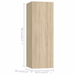 vidaXL TV Cabinet Set 3 Piece Sonoma Oak Engineered Wood Stand Living Room