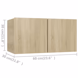 vidaXL TV Cabinet Set 3 Piece Sonoma Oak Engineered Wood Stand Living Room - Additional view 5