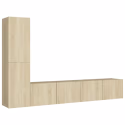 vidaXL TV Cabinet Set 4 Piece Sonoma Oak Engineered Wood Stand Living Room