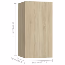 vidaXL TV Cabinet Set 4 Piece Sonoma Oak Engineered Wood Stand Living Room