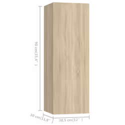 vidaXL TV Cabinet Set 4 Piece Sonoma Oak Engineered Wood Furniture TV Stand - Additional view 6
