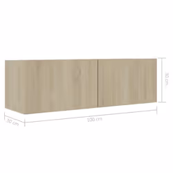 vidaXL 3x TV Cabinets Sonoma Oak Engineered Wood Hanging TV Stand Cabinet - Additional view 4