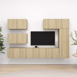 vidaXL TV Cabinet Set 6 Piece Sonoma Oak Engineered Wood Hanging TV Cabinet