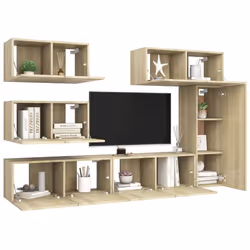 vidaXL TV Cabinet Set 6 Piece Sonoma Oak Engineered Wood Hanging TV Cabinet