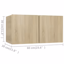 vidaXL TV Cabinet Set 6 Piece Sonoma Oak Engineered Wood Hanging TV Stand