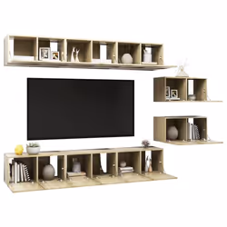 vidaXL 8x TV Cabinets Sonoma Oak Engineered Wood Hanging Hanging TV Stand - Additional view 2