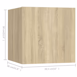 vidaXL TV Cabinet Set 4 Piece Sonoma Oak Engineered Wood Home TV Unit Stand - Additional view 5