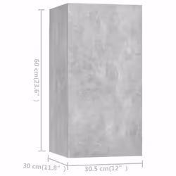 vidaXL TV Cabinet Set 4 Piece Concrete Grey Chipboard Home Furniture TV Stand - Additional view 8