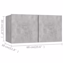 vidaXL TV Cabinet Set 4 Piece Concrete Grey Chipboard Home Furniture TV Stand - Additional view 9