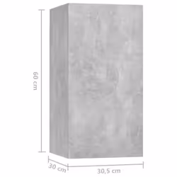 vidaXL TV Cabinet Set 5 Piece Concrete Grey Chipboard Home Furniture TV Stand - Additional view 10