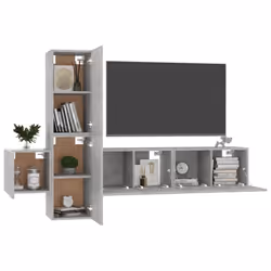 vidaXL TV Cabinet Set 5 Piece Concrete Grey Chipboard Home Furniture TV Stand - Additional view 2