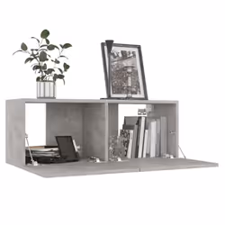 vidaXL TV Cabinet Set 4 Piece Concrete Grey Engineered Wood Hanging TV Stand