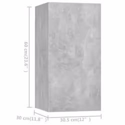 vidaXL TV Cabinet Set 4 Piece Concrete Grey Engineered Wood Hanging TV Cabinet