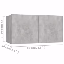 vidaXL TV Cabinet Set 4 Piece Concrete Grey Engineered Wood Hanging TV Cabinet - Additional view 6