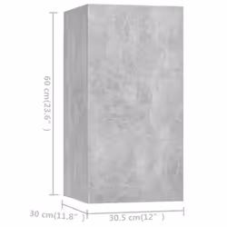 vidaXL TV Cabinet Set 4 Piece Concrete Grey Chipboard Home Furniture TV Stand - Additional view 3