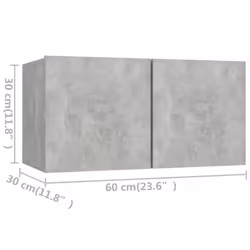 vidaXL TV Cabinet Set 4 Piece Concrete Grey Chipboard Home Furniture TV Stand - Additional view 6