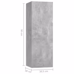 vidaXL TV Cabinet Set 5 Piece Concrete Grey Engineered Wood Hanging TV Unit - Additional view 7