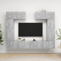 vidaXL TV Cabinet Set 6 Piece Concrete Grey Engineered Wood Hanging TV Unit
