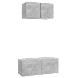 vidaXL TV Cabinet Set 2 Piece Concrete Grey Engineered Wood Hanging TV Unit