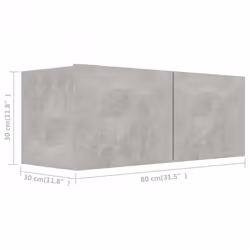vidaXL TV Cabinet Set 2 Piece Concrete Grey Engineered Wood Hanging TV Unit - Additional view 5
