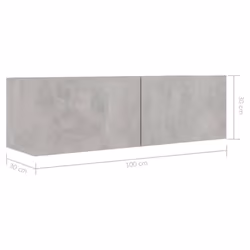 vidaXL 3x TV Cabinets Concrete Grey Chipboard Home Furniture TV Stand Cabinet - Additional view 4