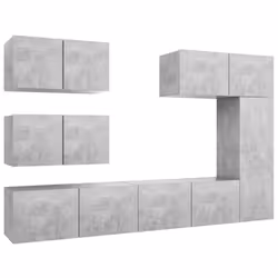 vidaXL TV Cabinet Set 6 Piece Concrete Grey Engineered Wood Hanging TV Cabinet
