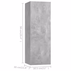 vidaXL TV Cabinet Set 6 Piece Concrete Grey Engineered Wood Hanging TV Cabinet - Additional view 7