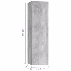 vidaXL TV Cabinet Set 7 Piece Concrete Grey Chipboard Hanging TV Cabinet Set - Additional view 8