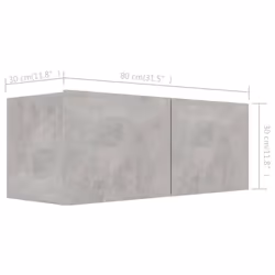 vidaXL TV Cabinet Set 6 Piece Concrete Grey Engineered Wood Hanging TV Unit - Additional view 5