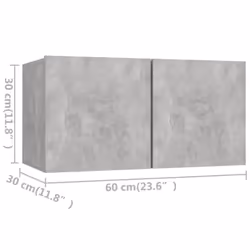 vidaXL TV Cabinet Set 6 Piece Concrete Grey Engineered Wood Hanging TV Unit - Additional view 6