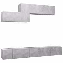 vidaXL TV Cabinet Set 6 Piece Concrete Grey Engineered Wood Hanging TV Unit