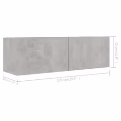 vidaXL TV Cabinet Set 6 Piece Concrete Grey Engineered Wood Hanging TV Unit - Additional view 8
