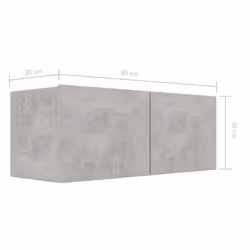 vidaXL TV Cabinet Set 4 Piece Concrete Grey Engineered Wood Hanging TV Cabinet - Additional view 6