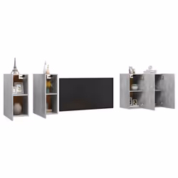 vidaXL 4x TV Cabinets Concrete Grey 30.5x30x60 cm Chipboard Hanging TV Cabinet - Additional view 2