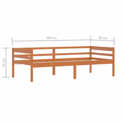 vidaXL Solid Wood Pine Bed Frame Honey Brown 90x200 cm Home Bedroom Furniture - Additional view 8