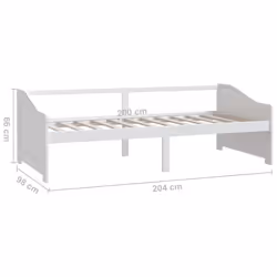 vidaXL Solid Pinewood 3-Seater Day Bed White Sleepover Guest Occasional Bed - Additional view 7