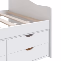 vidaXL Solid Pinewood 3-Seater Day Bed with Drawers White Occasional Sofa Bed - Additional view 7