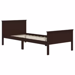 vidaXL Solid Wood Pine Bed Frame Wooden Bedstead Base Multi Sizes/Colours - dark brown, 100 x 200 cm - Additional view 2