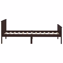 vidaXL Solid Wood Pine Bed Frame Wooden Bedstead Base Multi Sizes/Colours - dark brown, 100 x 200 cm - Additional view 4