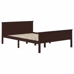 vidaXL Solid Wood Pine Bed Frame Wooden Bedstead Base Multi Sizes/Colours - dark brown, 120 x 200 cm - Additional view 2