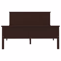 vidaXL Solid Wood Pine Bed Frame Wooden Bedstead Base Multi Sizes/Colours - dark brown, 120 x 200 cm - Additional view 4