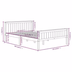 vidaXL Solid Wood Pine Bed Frame Wooden Bedstead Base Multi Sizes/Colours - dark brown, 120 x 200 cm - Additional view 6