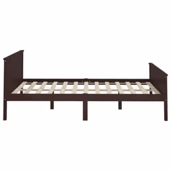 vidaXL Solid Wood Pine Bed Frame Wooden Bedstead Base Multi Sizes/Colours - dark brown, 160 x 200 cm - Additional view 4