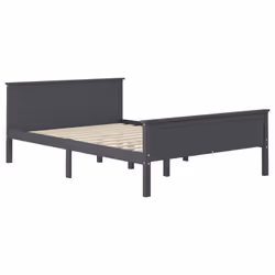 vidaXL Solid Wood Pine Bed Frame Wooden Bedstead Base Multi Sizes/Colours - grey, 160 x 200 cm - Additional view 2