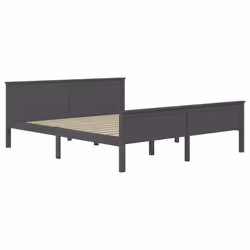 vidaXL Solid Wood Pine Bed Frame Wooden Bedstead Base Multi Sizes/Colours - grey, 200 x 200 cm - Additional view 2