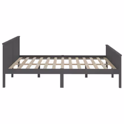 vidaXL Solid Wood Pine Bed Frame Wooden Bedstead Base Multi Sizes/Colours - grey, 200 x 200 cm - Additional view 4