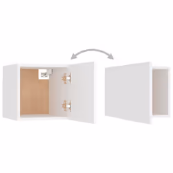 vidaXL 2x Bedside Cabinets White Engineered Wood Telephone Stand Side Table - Additional view 8